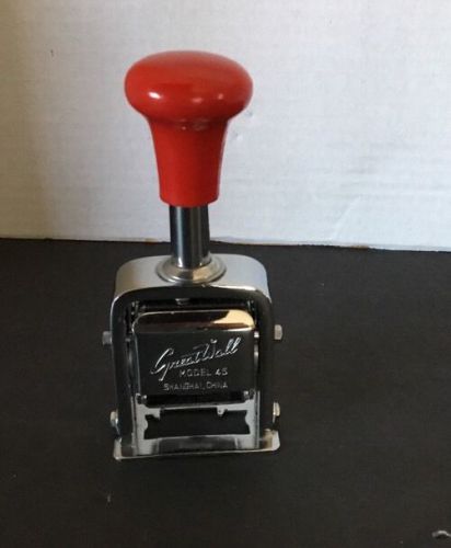 Great Wall Model 45 Stamper 6 Digit Automatic Numerator Numbering Red Handle