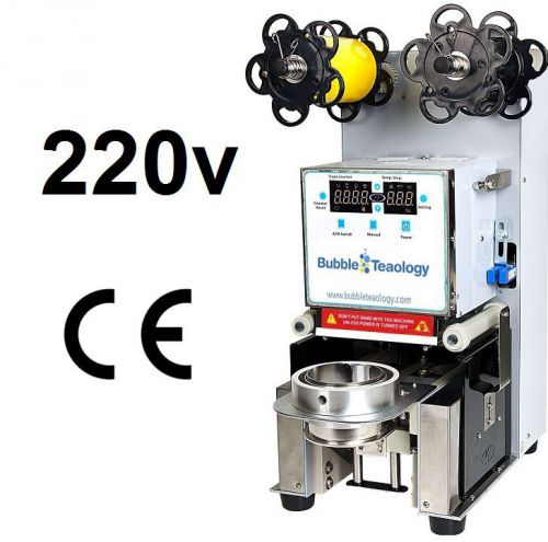 220v CE Automatic Bubble Tea Sealer Machine Electric Boba Cup Sealer LED Coffee