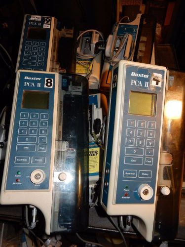 Baxter Infusion Pump, Model PCA II + Pump Cable and Pole Clamp