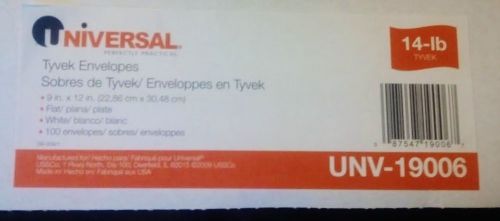 Universal 25 Flat Tyvek Envelopes White 9 in. x 12 in.  #UNV-19006