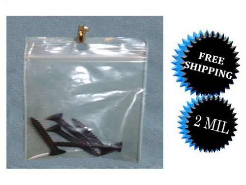 40000 pcs 2&#034;x3&#034; clear ziplock 2 mil hang hole plastic zipper bags for sale