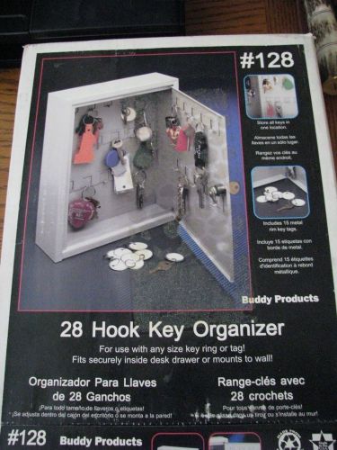 Buddy Products Key Cabinet Key 28 Hooks Steel Wall Lockable Organized USA