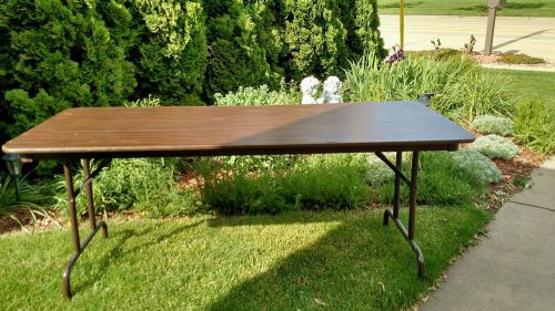 6 foot wood composite steel frame folding table.  Local pickup Normal, IL.