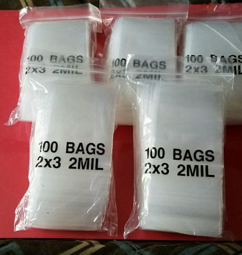 2x3  inch plastic zip lock bags 500 count