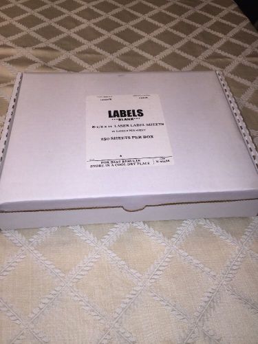 New 8.5 X 11 Laser Blank Labels 16- 3 X 1 1/4 Inch Labels Sheet 250 Sheets Box