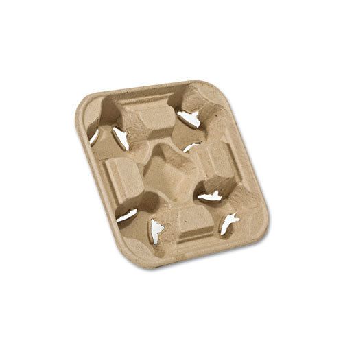 Heavyweight 4-Cup Carry Tray, 6 x 2 x 6, Natural, 75/Pack