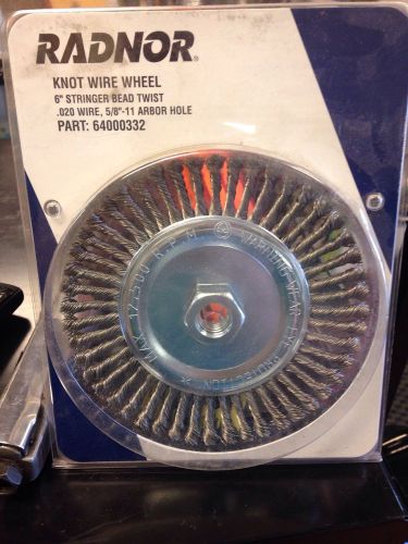 Radnor Knot Wire Wheel !  6 In Stringer Bead Twist !  Part No 64000332