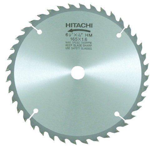 Hitachi 317451 6-1/2-inch atb 5/8-inch tungsten carbide tipped arbor finish saw for sale