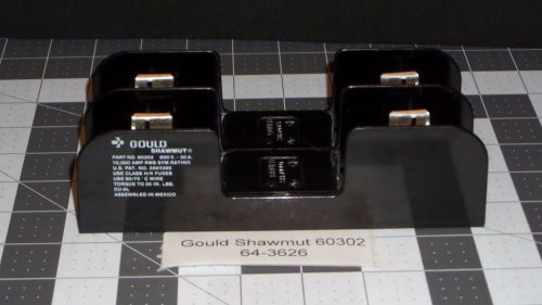 Gould Shawmut 60302 Fuse Block Holder 30A, 600V 2 Pole for Class H/K (64-3626)