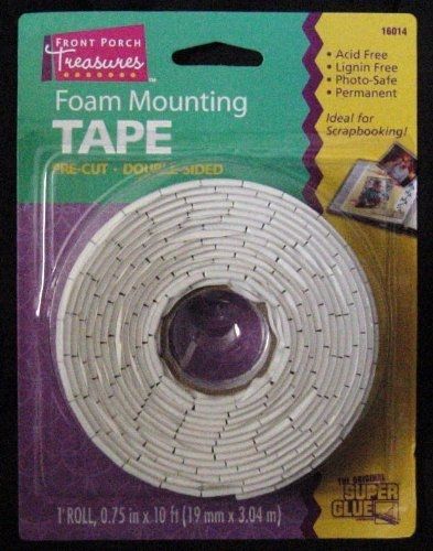 Front Porch Treasures Foam Mounting Tape Double Sided 1 roll 0.75 in x 10 ft