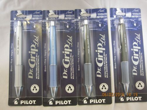 Lot of 4 Dr Grip Pilot Retractable Rolling Ball Pen New Black Fine Gel Pen