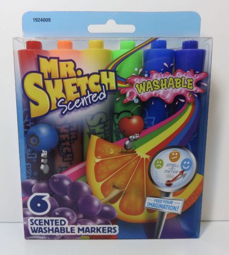 Mr. Sketch Scented Washable Markers Assorted Colors 6 Pack NEW