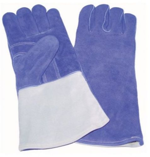 Blue leather welding metal working protective protection gloves thermal lining for sale