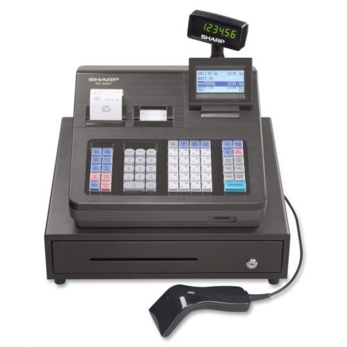 Sharp XE-A507 Cash Register 7000 LookUps 99 Dept 40 Clerk with Hand Scanner