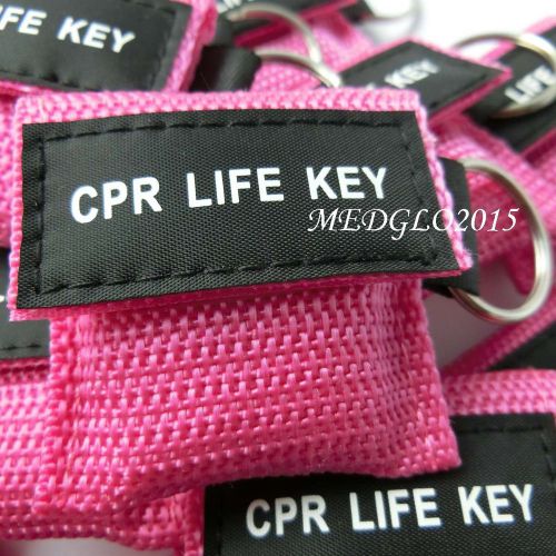 10pcs of PINK CPR MASK WITH KEYCHAIN CPR FACE SHIELD AED