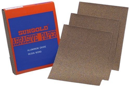 Sungold abrasives 130064 80 grit 9-inch by 11-inch sanding sheets brown aluminum for sale