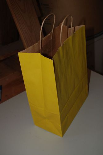 25 Ct. Yellow Retail / Missy Shopping Bag 10 x 5 x 13 Flat Bottom