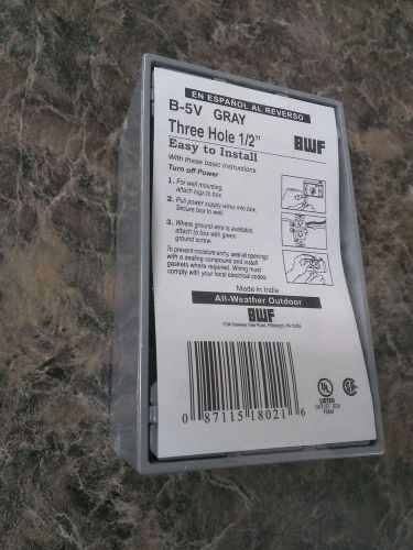 All-weather outdor three hole 1/2&#034; junction box lot of 5 b-5v bwf for sale