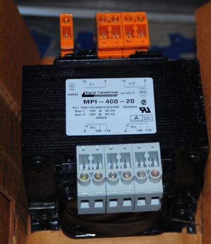Signal Transformer MPI-400-20  400VA Pri. 100/115/200/215/230V, 2X10V Sec.