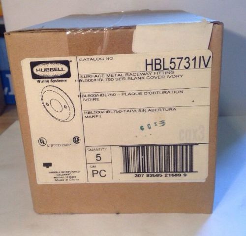 5ct box new hubbell hbl5731iv surface metal raceway 500/750 series 5731 for sale
