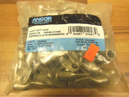 Ancor Heavy duty lugs #2 AWG P/N 244264 BAG of 100 1/4&#034; screw