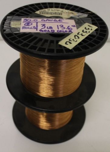 30.0 gold gauge rea magnet wire 3 lbs 13.6 oz / fast shipping / trusted seller ! for sale