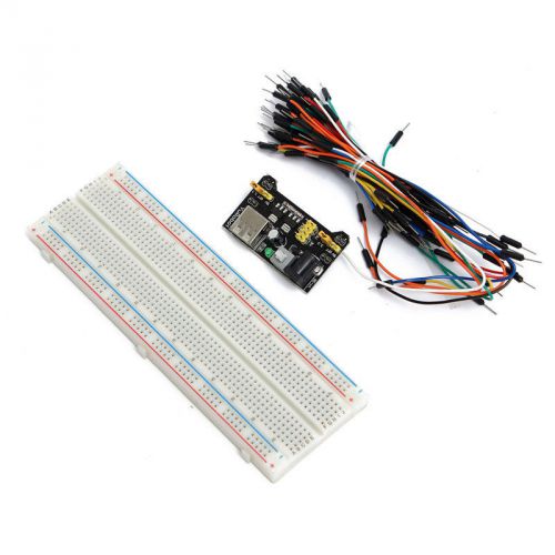MB-102 830 Point Solder PCB Breadboard+Power Supply+65pcs Jump Cable Wires BDRG