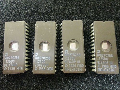 VINTAGE   AMD  EPROMS  27C256  AM27C256-125 DC  SET  OF  8  PSC  ICS
