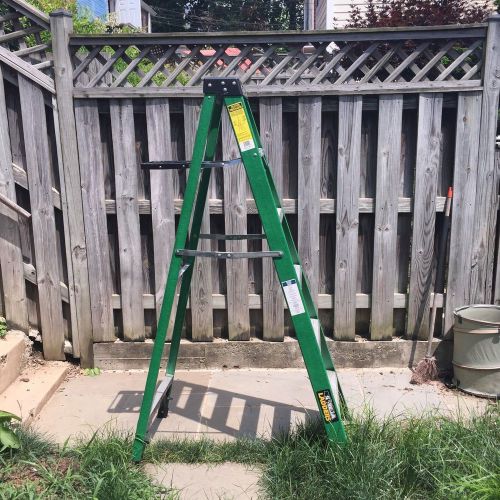 Gorilla 6 ft Fiberglass Step Ladder with 225 Load Capacity Type II Duty Rating