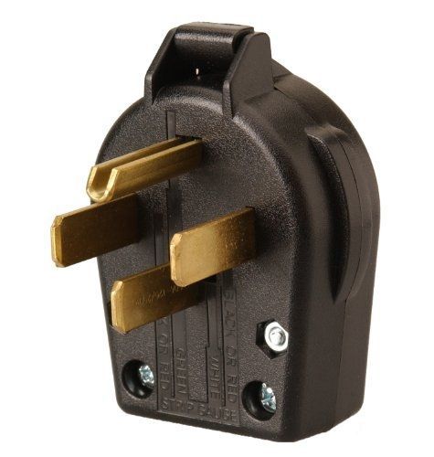 Coleman cable 095433308 50-amp replacement male rv plug end, black for sale