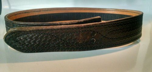Tex Shoemaker Basket Weave Cordovan Duty Belt Velcro Close Lining N32