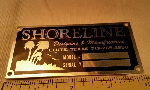 Vintage Maker Name Plate Tag s Industrial Business Sign Shoreline Clute TX Texas