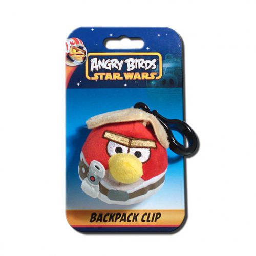 Angry Birds Star Wars Luke Skywalker Red Bird 3-Inch Plush Keychain-Backpack Clp