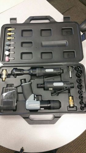 Air Drill, Die Grinder and Ratchet Kit Pneumatic 36 piece New