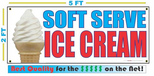 Lot of 2 SOFT SERVE ICE CREAM Vanilla Cone Banner Full Color Cone Frozen Machine