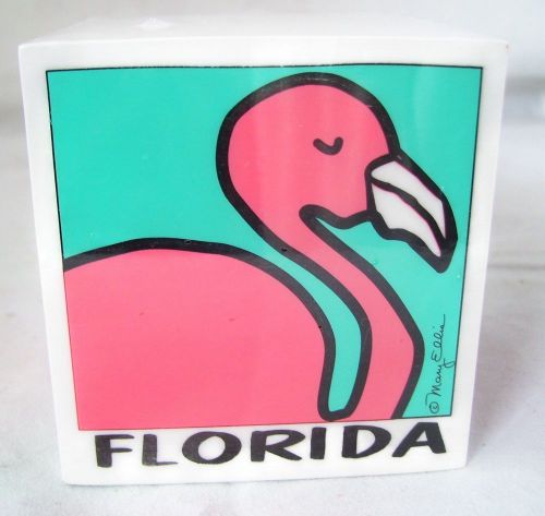 Florida Pink Flamingo Sticky Notes Paper Cube by Mary Ellis