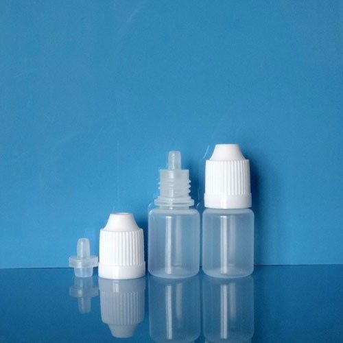 100* 5 ML LDPE Plastic Child Proof Dropper Bottles Safe Safety Colored Caps Drop