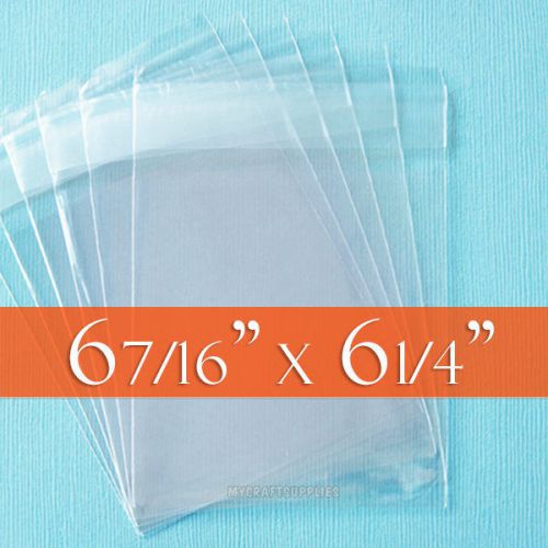 100 cello bags, 6 7/16 x 6 1/4 inches, self adhesive clear packaging for sale