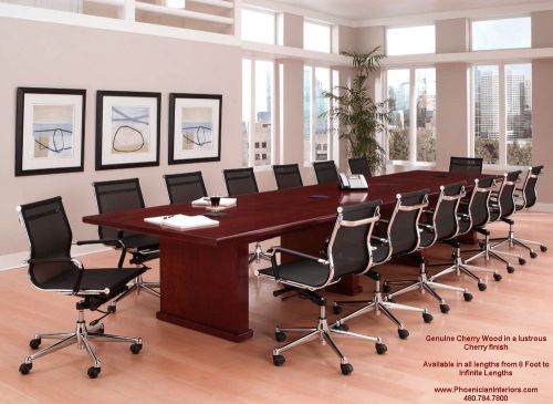 24 Foot MODERN CONFERENCE ROOM TABLE Grommets and Wire Management for Power