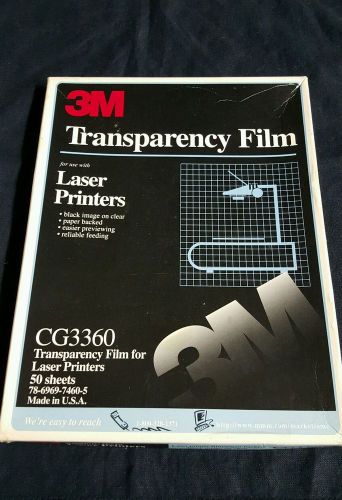 3M Transparency Film Laser Print Overhead Projector 25 sheets 8.5x11 CG3600