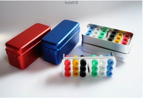 5pcs autoclave sterilizer case for dental 18 holes gutta percha points blue kola for sale