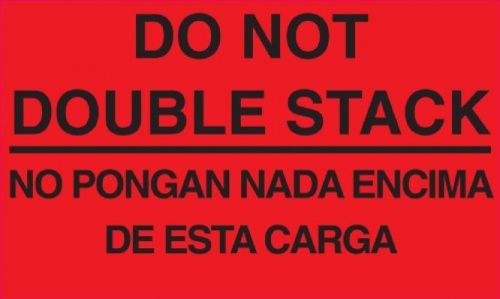 Ace Label Preprinted Do Not Double Stack/Bilingual Shipping Label, 5 X 3 Red Of