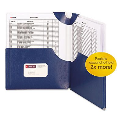 Big Pocket Lockit Folder, 11 x 8 1/2, Monaco Blue, 5/Pack, Sold as 1 Package
