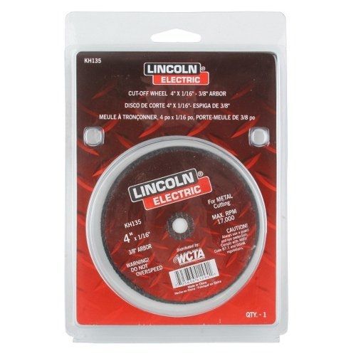 Lincoln electric kh135 abrasive cut-off wheel, 25000 rpm, 4&#034; diameter x 1/16&#034; for sale