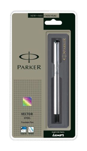 Parker Vector Stainless Steel Chrome Accents Fountain Pen - Best Price