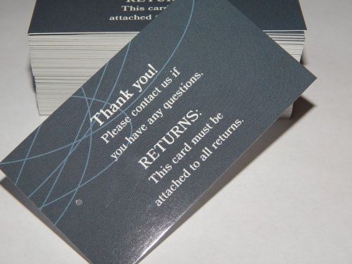 100 Merchandise Tags Cards Thank You Returns Attached Tagging Clothing Boutique