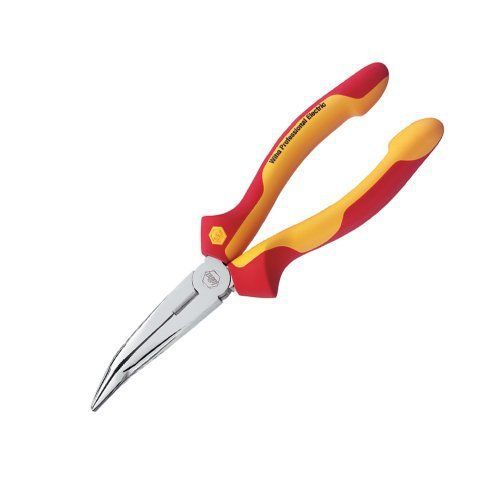 Wiha 32807 Insulated 45 Degrees 6.3-Inch Bent Nose Pliers with Cutters