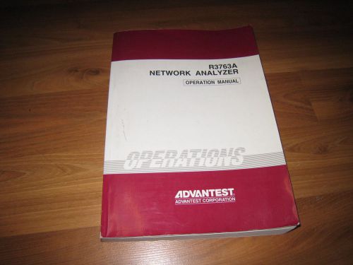 Advantest R3763A Network Analyzer Operation Manual