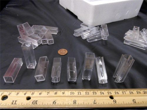 Assortment of 15 plastic cuvettes: Standard 3 ml, semi-micro, micro