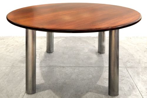 Round Walnut Conference Table, 1990s
